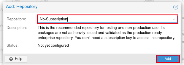 No-Subscription の追加