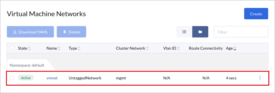 VM ネットワークの完了