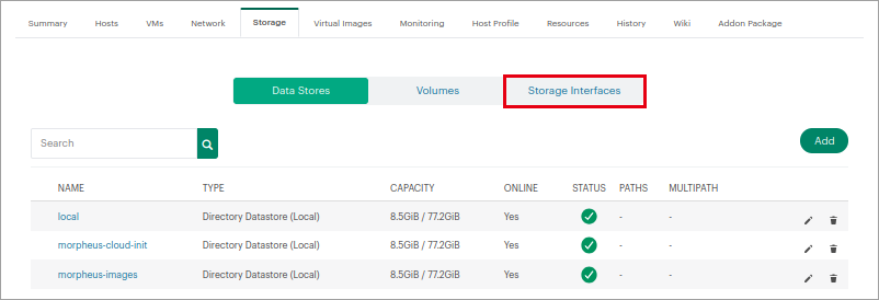 Storage タブ