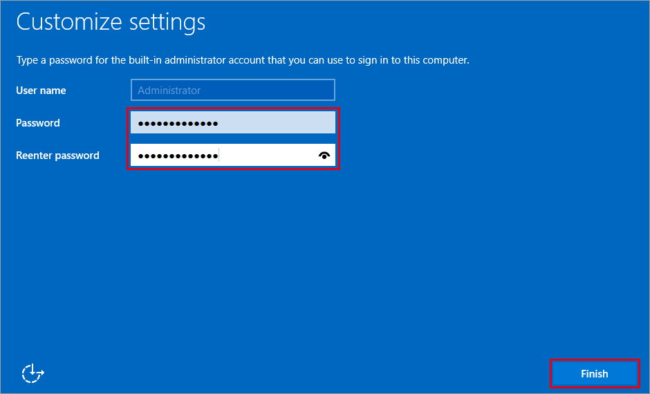 Administrator のパスワード