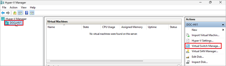 Hyper-V マネージャー