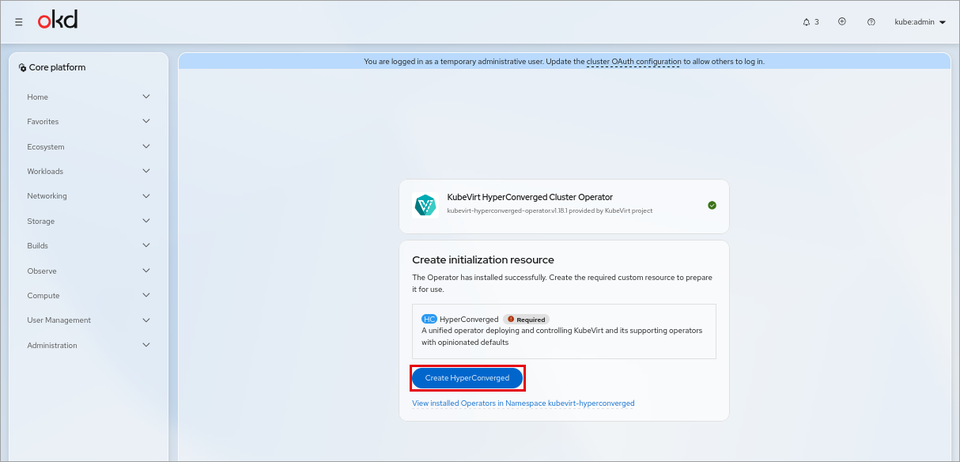 HyperConverged の作成