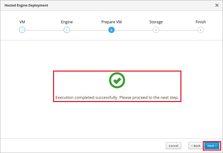 Prepare VM の完了