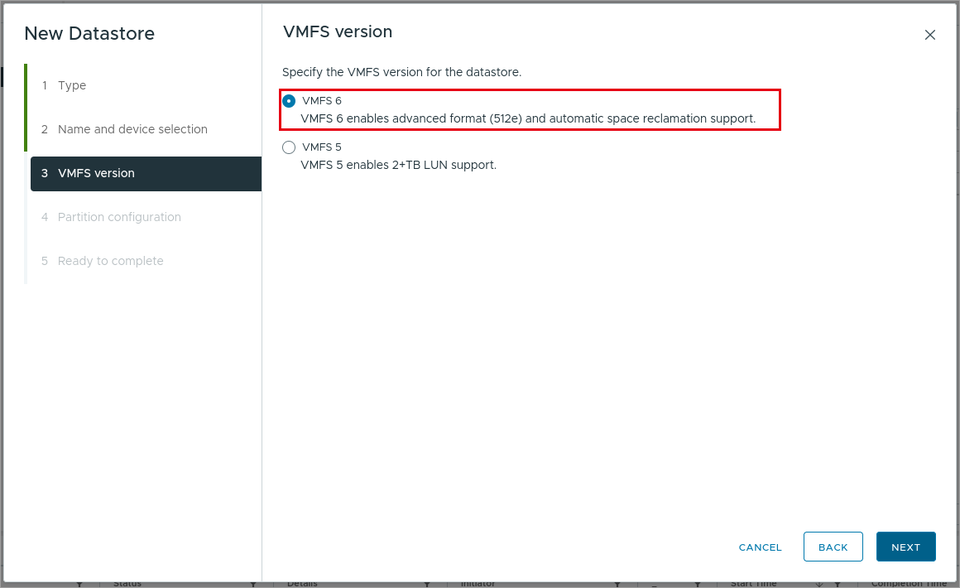 VMFS のバージョン
