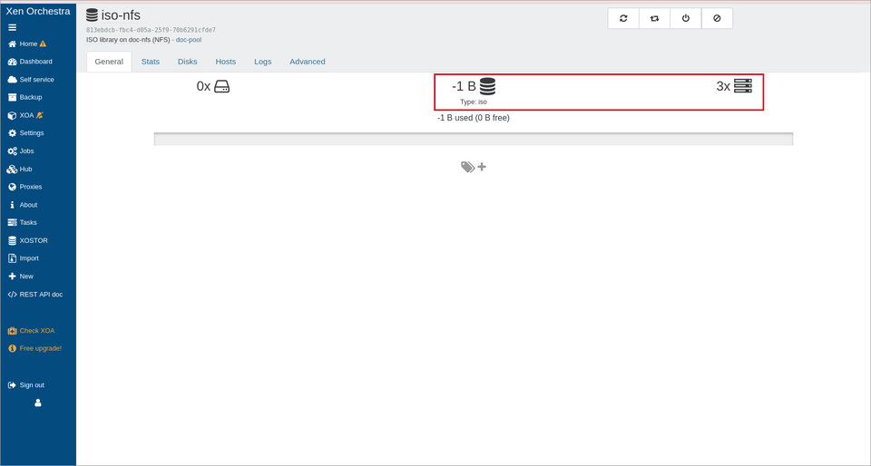 ISO の SR の作成後